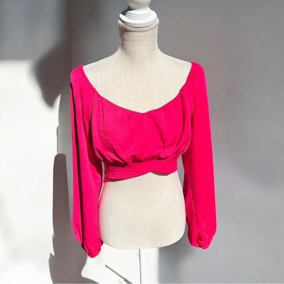 🌻Altar'd State Pink Fushia Loren Crop Top Size Large - Picture 3 of 8